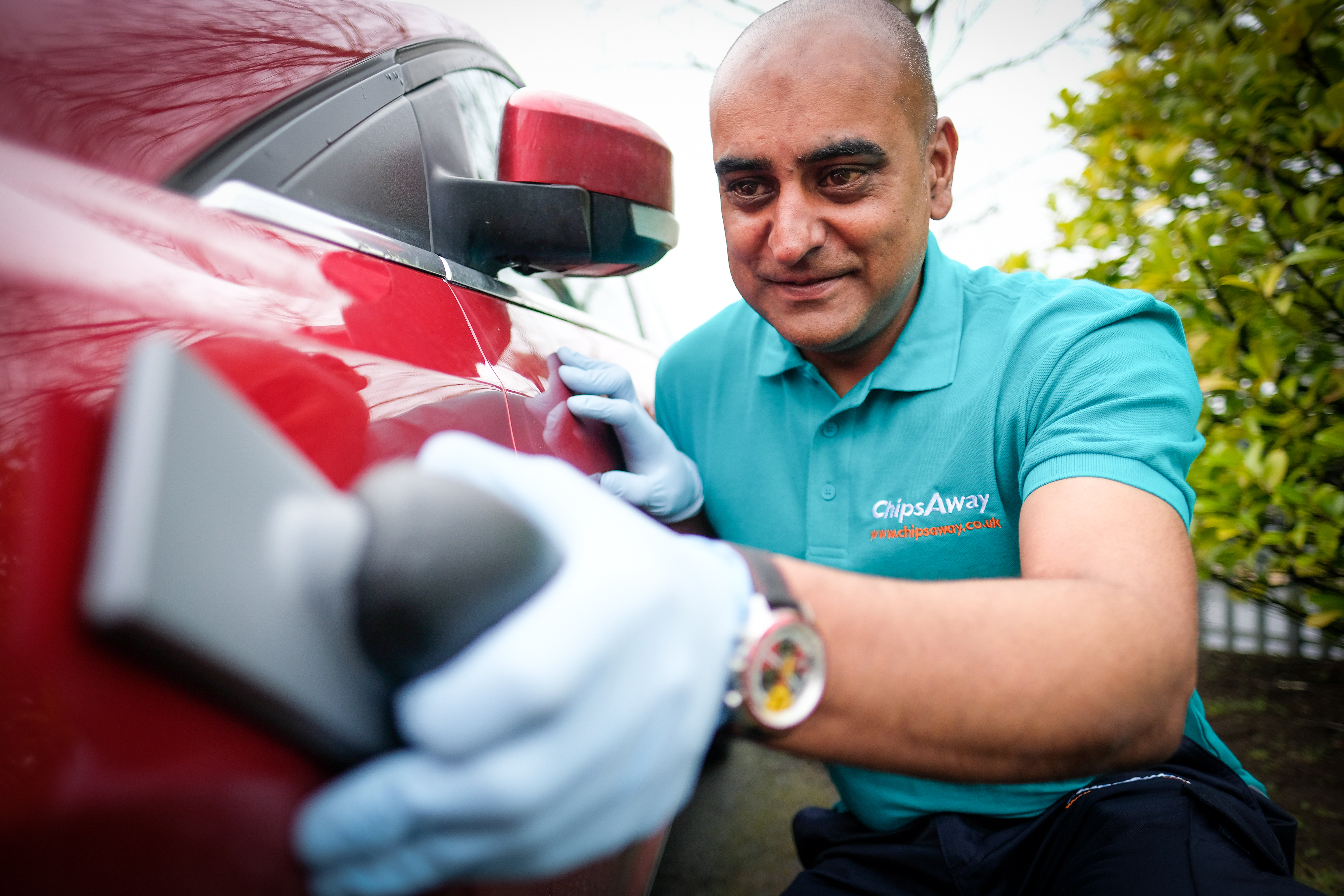 chipsaway repair red car and sanding