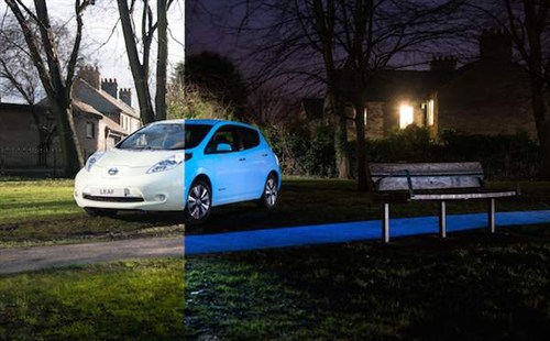 Nissan Leaf Glow In The Dark Paint Day And Night