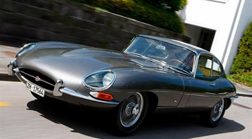 Jaguar E type in grey