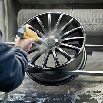 Applying Powder Coating To Alloy Wheel