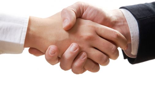 two people shaking hands