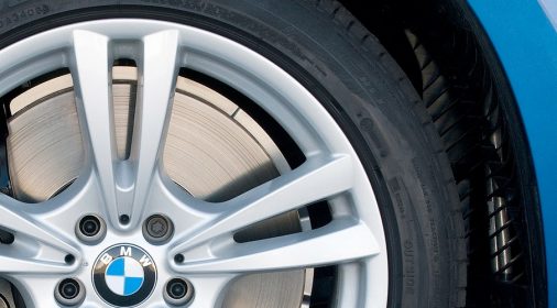 alloy wheel after being repaired, close up