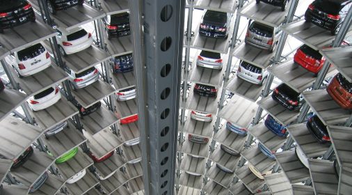 cars in a multi storey car park