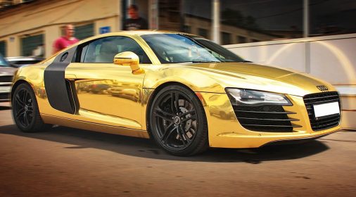 gold car wrapping