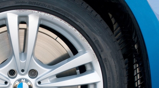 an alloy wheel before it has been repaired