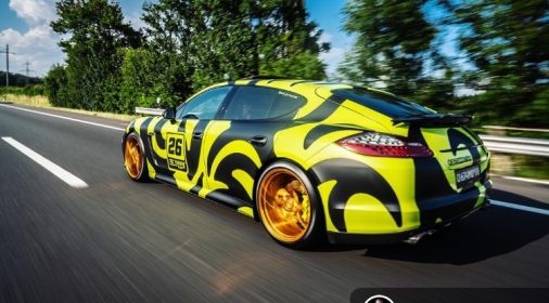 yellow and black car wrap