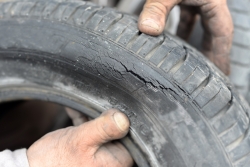 car tyre with crack