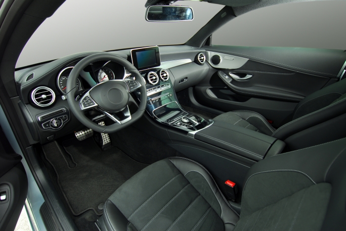 car interior black leather